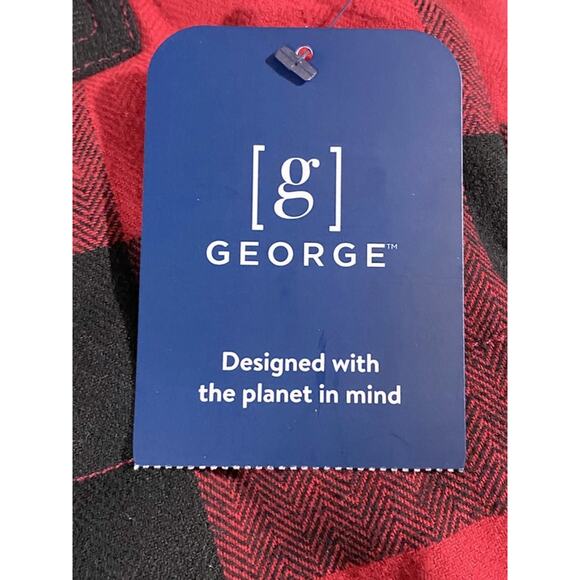 George Shirt Jacket Size Large 42-44 Buffalo Red Plaid Lined New With Tag - Picture 7 of 11